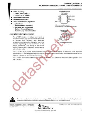 LT1004CDRE4-1-2 datasheet  